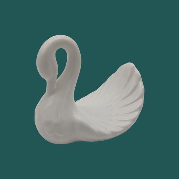 Andre Richard Vintage Swan White Porcelain Soap Trinket Dish Baby Shower Decor - Picture 5 of 10